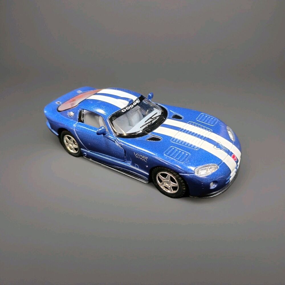 Dodge Viper GTSR Blue w/ White Stripe 1:36 Scale Diecast From Kinsmart dc733